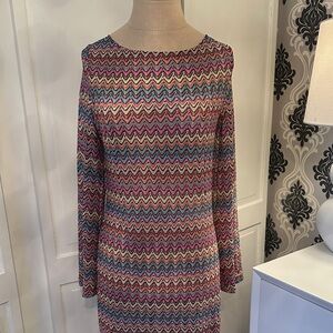 Accessorize Vibrant Long Sleeve Chevron Dress